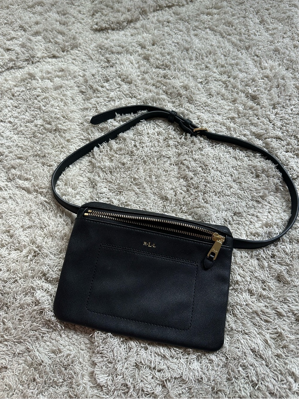 Lauren Ralph Lauren Winston belt bag black gold crossbody